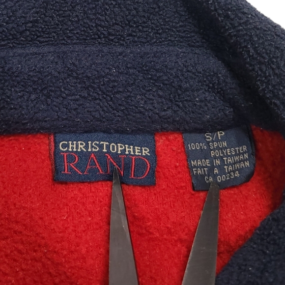 VTG 90s Christopher Rand Performance Colorblock Fleece Shirt Colorful Mens Small - Picture 5 of 10